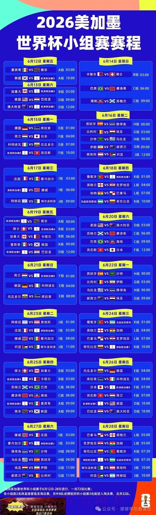 2026世界杯赛程官方发布比赛时间表在哪里看